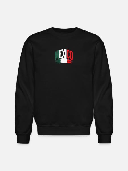 Mexico Flag - Unisex Crewneck Sweatshirt - black