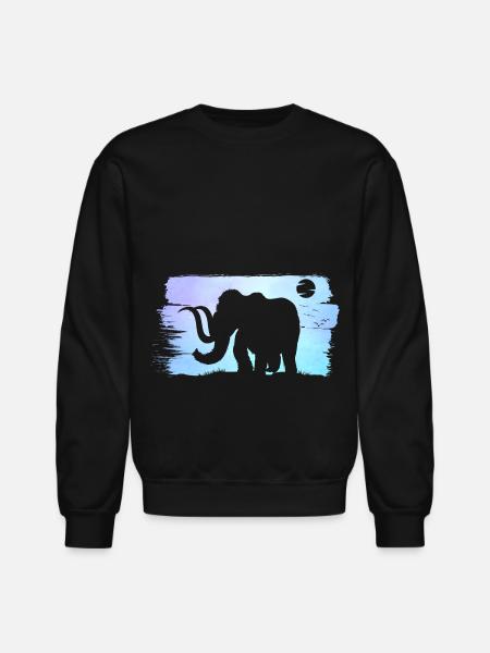 Prehistoric Animal Mammoth Lover - Unisex Crewneck Sweatshirt - black
