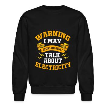 Electrician For Men Funny Electrical Engineering - Unisex Crewneck Sweatshirt - black - Front - AI Model Female 172 light (172cm) & AI Model Male 185 light (185cm)