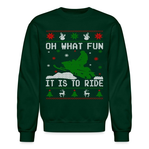 Oh What Fun Snowmobile Ugly Sweater style - Unisex Crewneck Sweatshirt