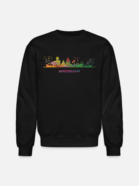 Amsterdamer Skyline Amsterdam - Unisex Crewneck Sweatshirt - black