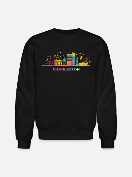 Charlestonian Skyline Charleston - Unisex Crewneck Sweatshirt - black