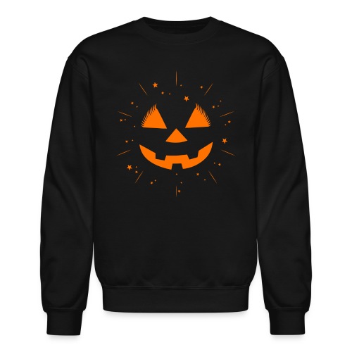 SKM Pumpkin Face & Stars, Orange - Unisex Crewneck Sweatshirt