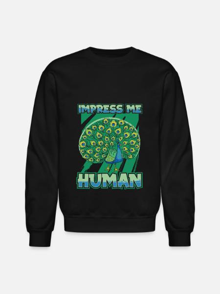 Peacock Peafowl - Unisex Crewneck Sweatshirt - black