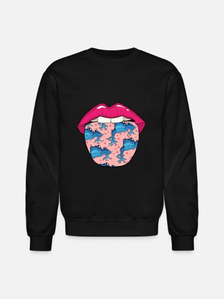 Poison Frog Lips - Unisex Crewneck Sweatshirt - black