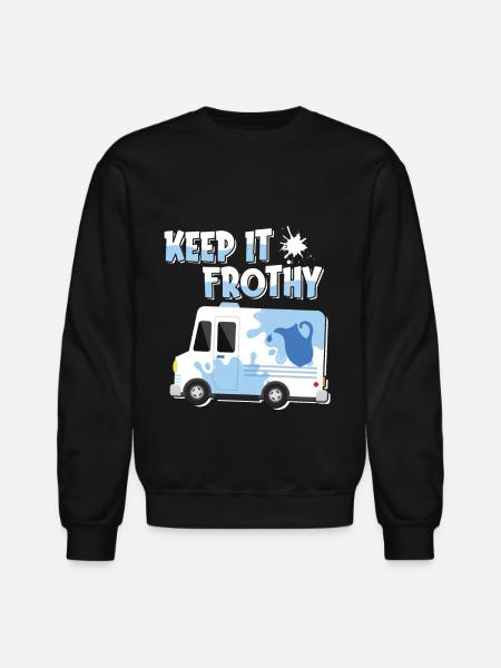 Milk Frothy Milk Truck - Unisex Crewneck Sweatshirt - black