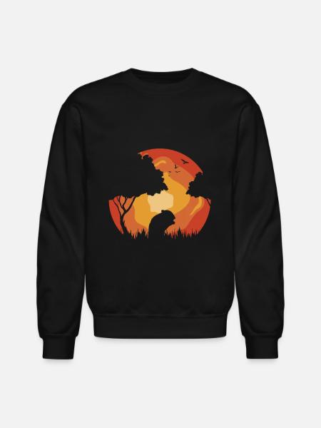 Guinea Pig Cavy Sunset - Unisex Crewneck Sweatshirt - black