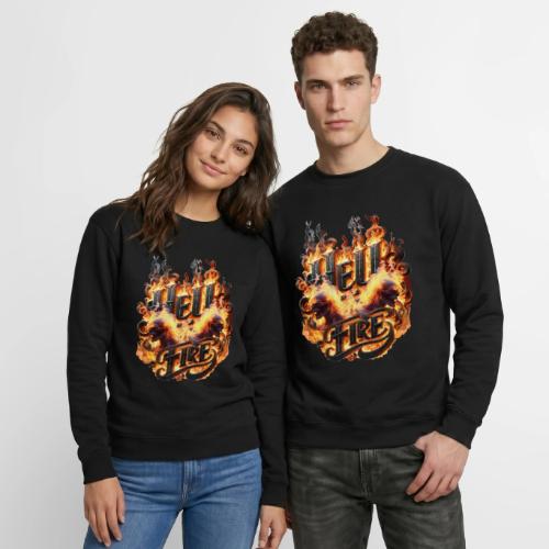 Hell Fire: Demonic Skulls Burn in Eternal Flames - Unisex Crewneck Sweatshirt