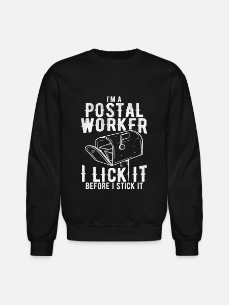 Funny Postal Worker Rude Mailman Postman Gift - Unisex Crewneck Sweatshirt - black