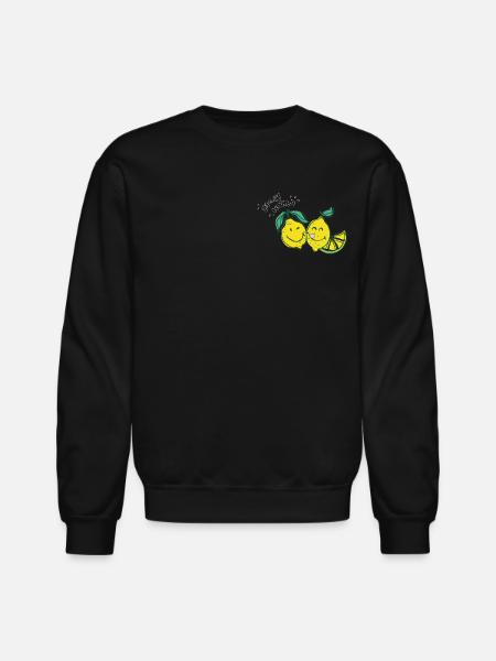 SmileyWorld Smiling Lemons - Unisex Crewneck Sweatshirt - black