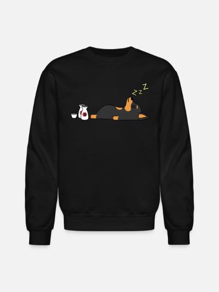 Miniature Pinscher Sake Drunk - Unisex Crewneck Sweatshirt - black