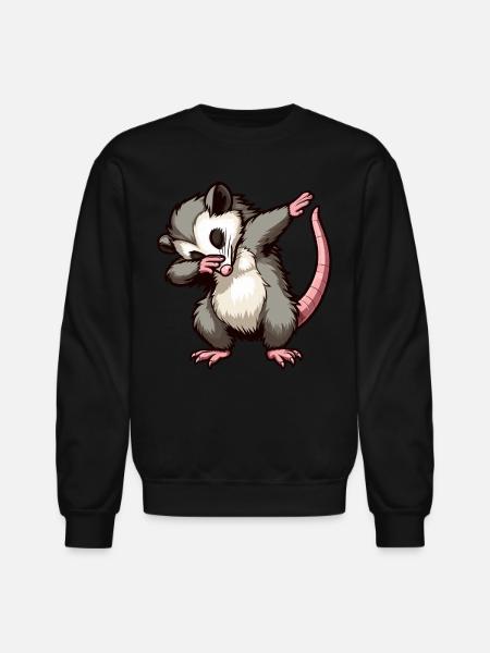 Dabbing Opossum - Unisex Crewneck Sweatshirt - black