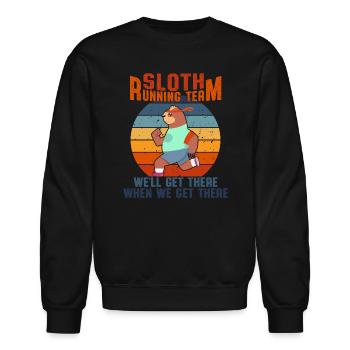 Funny Running, Funny Running Sweatshirts - Unisex Crewneck Sweatshirt - black - Front - AI Model Female 172 light (172cm) & AI Model Male 185 light (185cm)