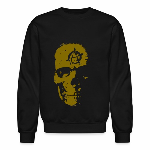 Anarchy Skull Gold Grunge Splatter Dots Gift Ideas - Unisex Crewneck Sweatshirt