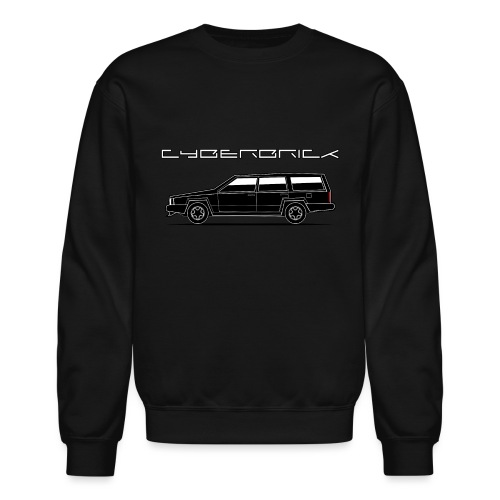 Cyberbrick Future Electric Wagon Black Outlines - Unisex Crewneck Sweatshirt