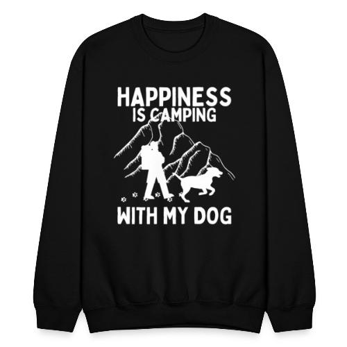 Happiness Is Camping With My Dog Funny Camping Dog - Unisex Crewneck Sweatshirt