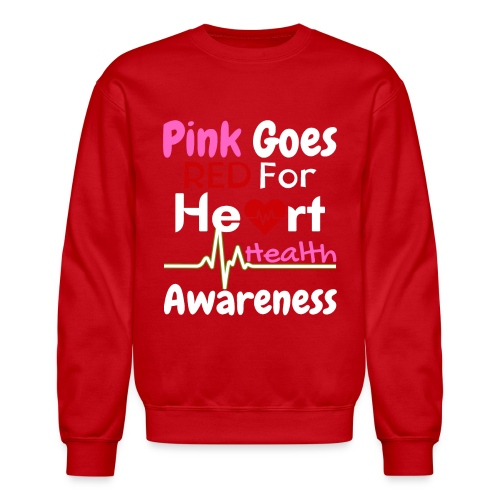 AKA Pink Goes Red For Heart Health Awareness - Unisex Crewneck Sweatshirt