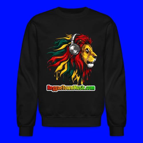 Reggae Music Radio Lion Head Soundwaves design - Unisex Crewneck Sweatshirt