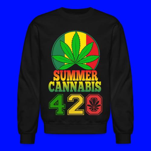 Enjoyable 420 Summer Smoker Weed Marijuana Design - Unisex Crewneck Sweatshirt