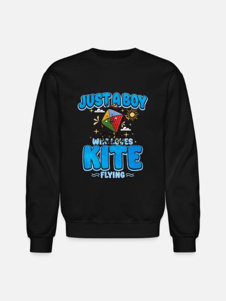 Kite Flying - Unisex Crewneck Sweatshirt - black
