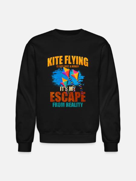 Kite Flying - Unisex Crewneck Sweatshirt - black