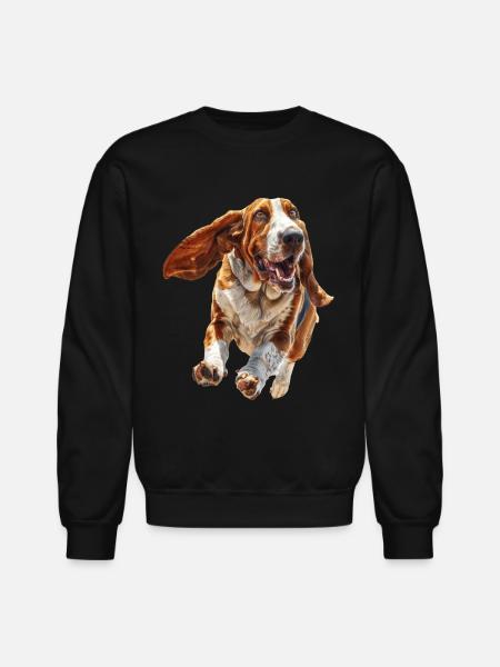 Basset Hound - Unisex Crewneck Sweatshirt - black