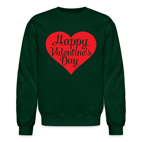 Happy Valentine s Day Heart T shirts and Cute Font - Unisex Crewneck Sweatshirt