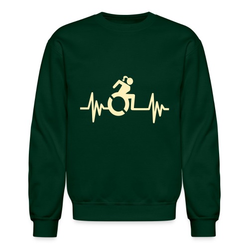 Wheelchair girl with a heartbeat. frequency # - Unisex Crewneck Sweatshirt