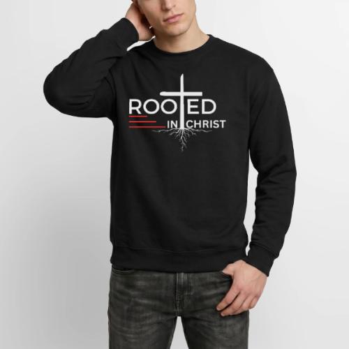 Rooted in Christ (white) - Colossians 2:7 - Unisex Crewneck Sweatshirt