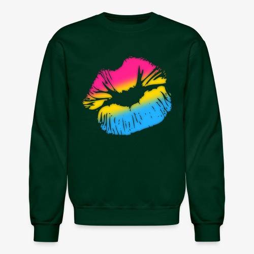 Pansexual Pride Big Kissing Lips - Unisex Crewneck Sweatshirt