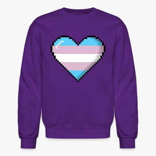 Transgender Pride 8Bit Pixel Heart - Unisex Crewneck Sweatshirt