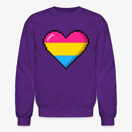 Pansexual Pride 8Bit Pixel Heart - Unisex Crewneck Sweatshirt