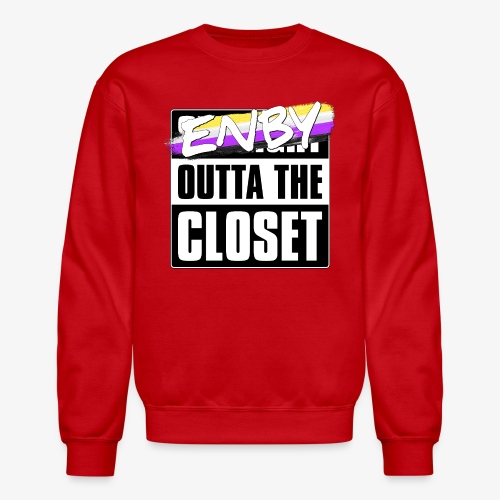 Enby Outta the Closet - Nonbinary Pride - Unisex Crewneck Sweatshirt