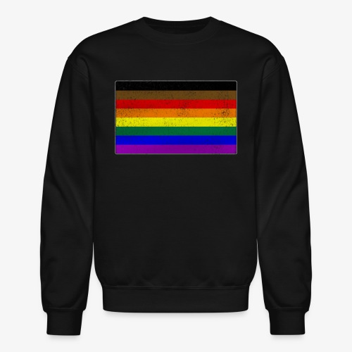Distressed Philly LGBTQ Gay Pride Flag - Unisex Crewneck Sweatshirt