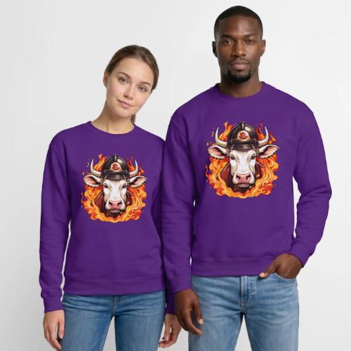 Firefighter cow - Unisex Crewneck Sweatshirt