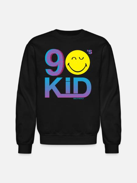 SmileyWorld 90s Kid - Unisex Crewneck Sweatshirt - black