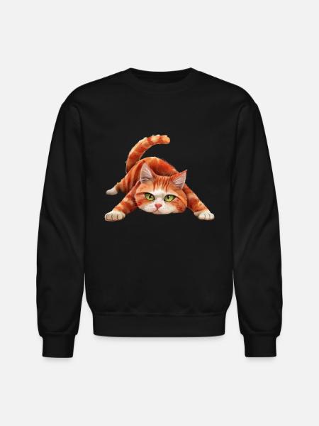 Funny Cat - Unisex Crewneck Sweatshirt - black