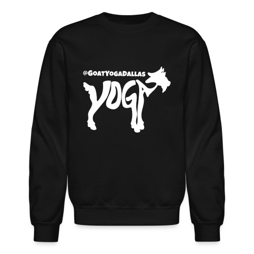 Goat Yoga Dallas White Logo - Unisex Crewneck Sweatshirt