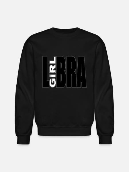 LIBRA GIRL BW lettering - Unisex Crewneck Sweatshirt - black