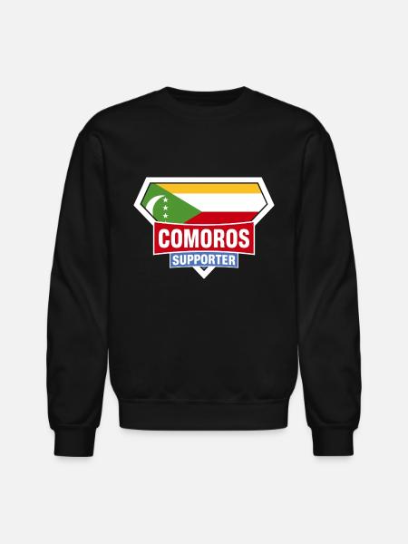 Comoros Supporter - Unisex Crewneck Sweatshirt - black