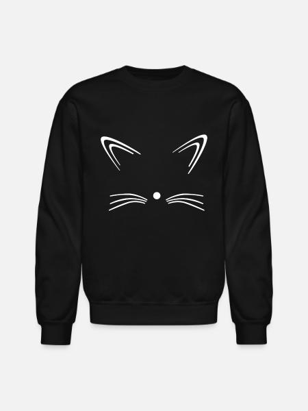 Cat Face - Unisex Crewneck Sweatshirt - black