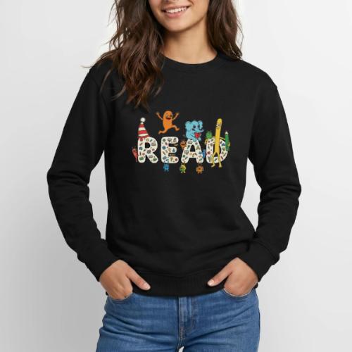 Whimsical READ Kids Cartoon - Unisex Crewneck Sweatshirt