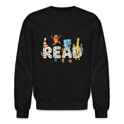 Whimsical READ Kids Cartoon - Unisex Crewneck Sweatshirt