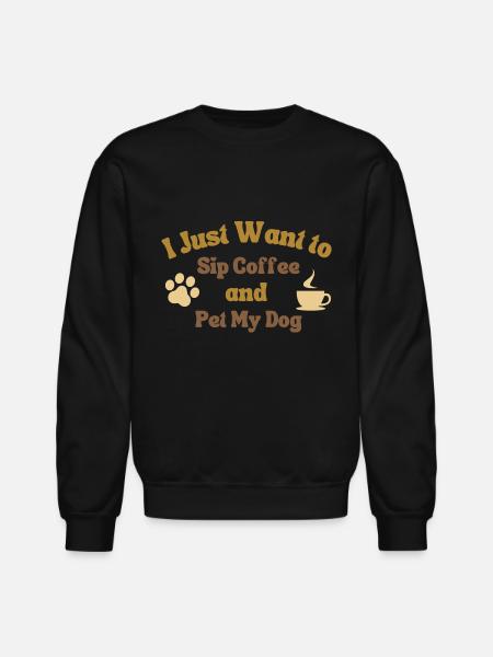 Sip coffee - Unisex Crewneck Sweatshirt - black