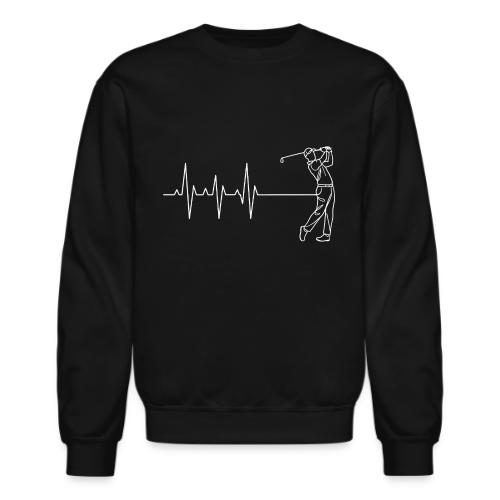 Golf Heartbeat EKG Minimalist Swing Art - Unisex Crewneck Sweatshirt