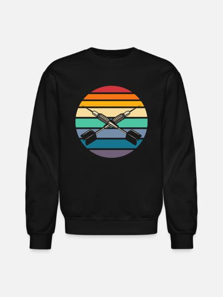 Retro Dart Darts - Unisex Crewneck Sweatshirt - black
