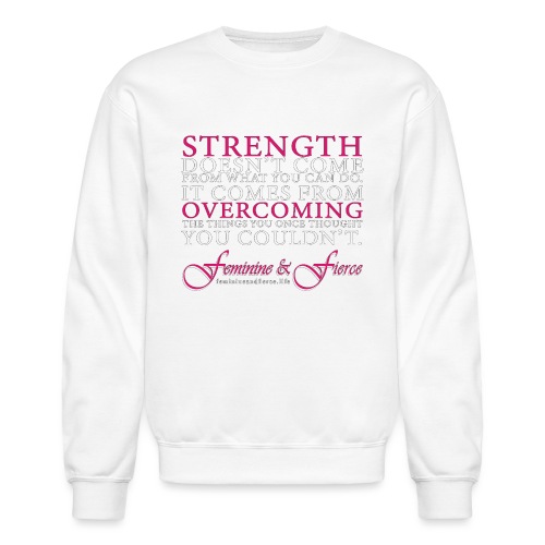 Strength Doesn't Come from - Feminine and Fierce - Unisex Crewneck Sweatshirt