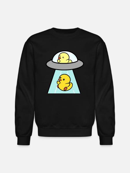 UFO - Duckie and Duck - Unisex Crewneck Sweatshirt - black
