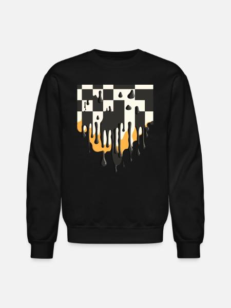 Melting Checkerboard - Unisex Crewneck Sweatshirt - black
