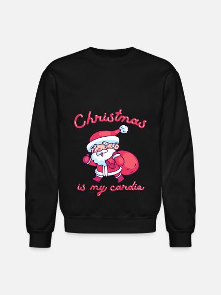 Christmas Is My Cardio - Unisex Crewneck Sweatshirt - black